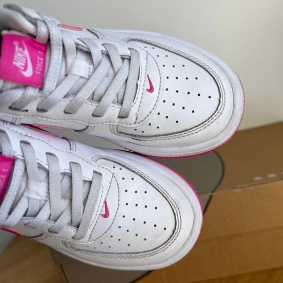 Nike Air Force 1 Low Easyon Pink/White Kids Sneakers - SZ 12.5 C - Picture 7 of 12